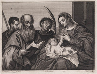 KG 05593
<br/>
Madonna met heiligen
<br/>
<em>Lisebetten, Pieter van (1630-1678)</em>